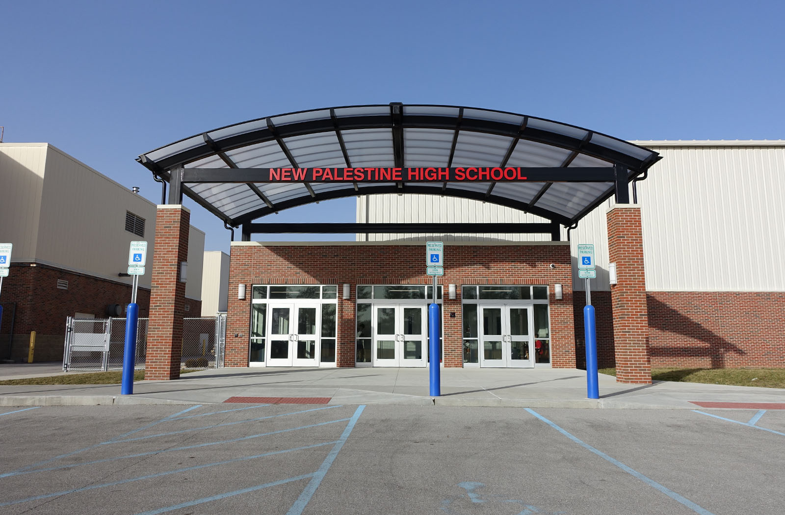 New Palestine High-65799a-43x23-Entrance Canopy-Education