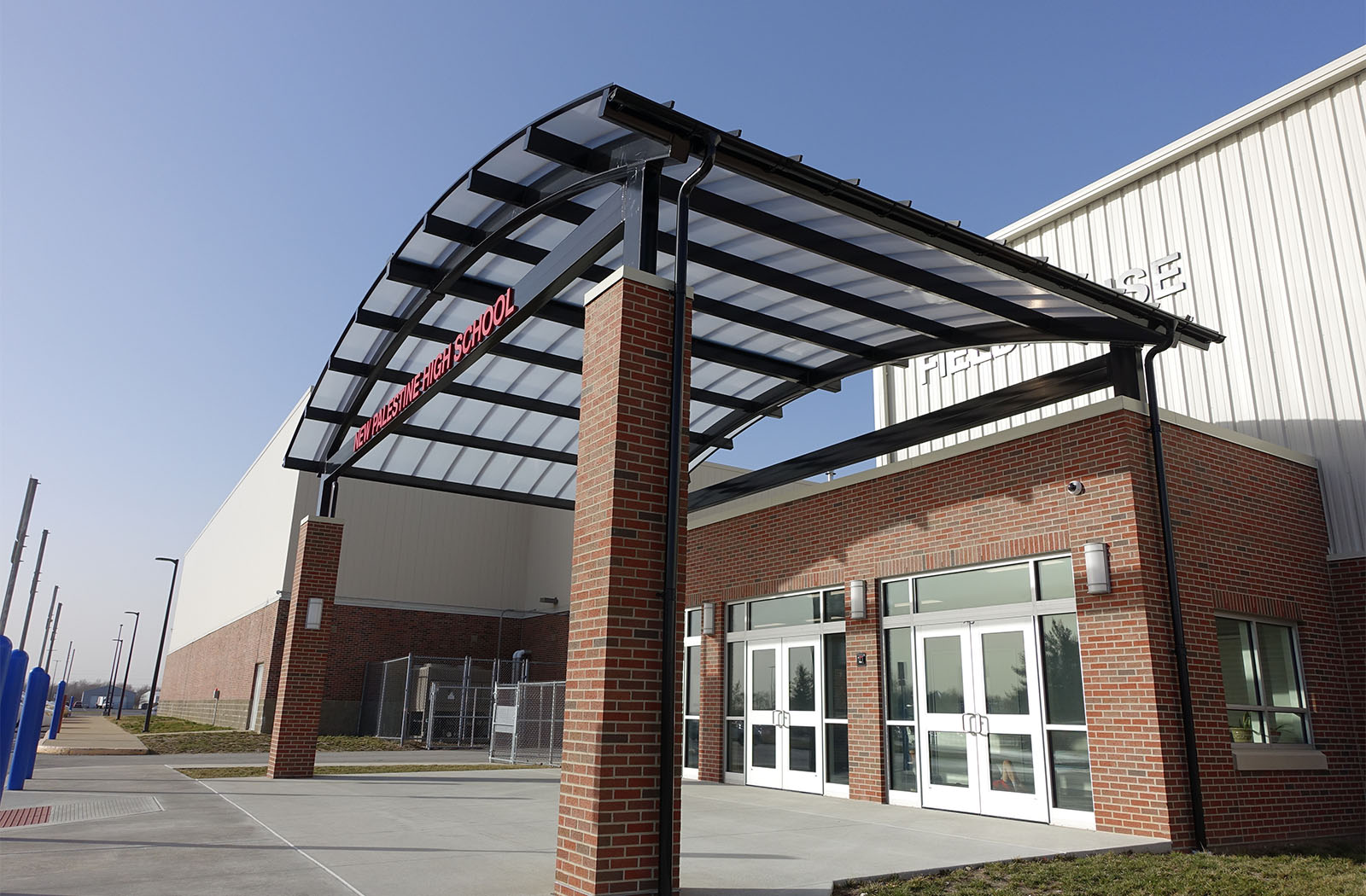 New Palestine High-65799c-43x23-Entrance Canopy-Education