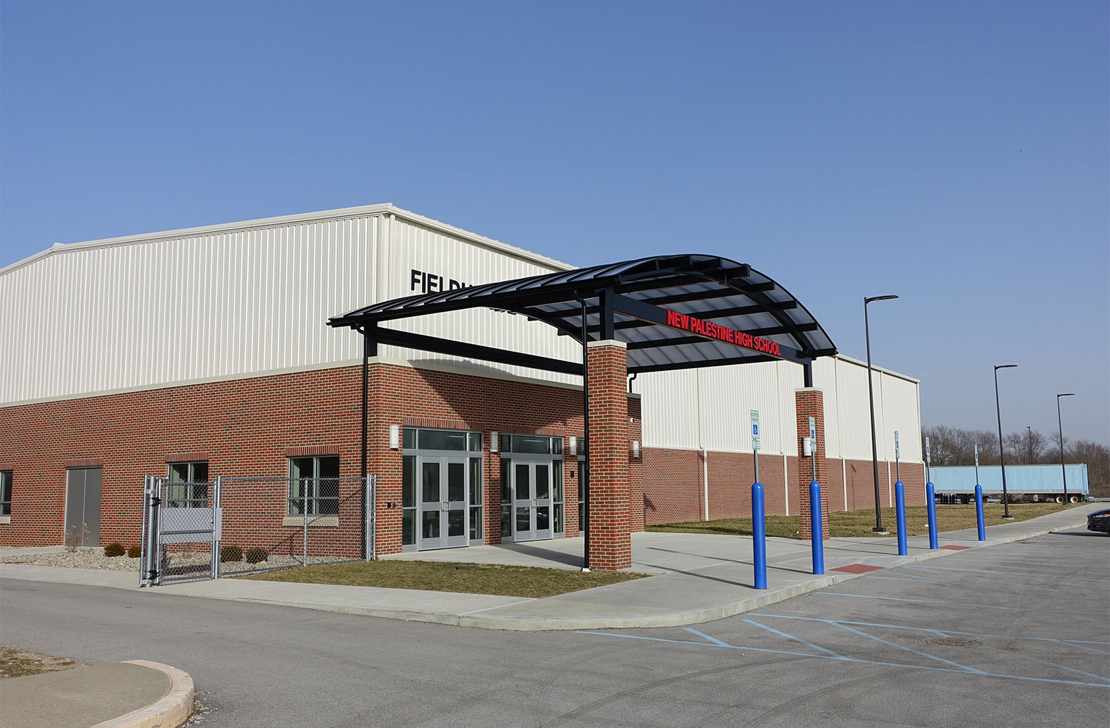 New Palestine High-65799d-43x23-Entrance Canopy-Education